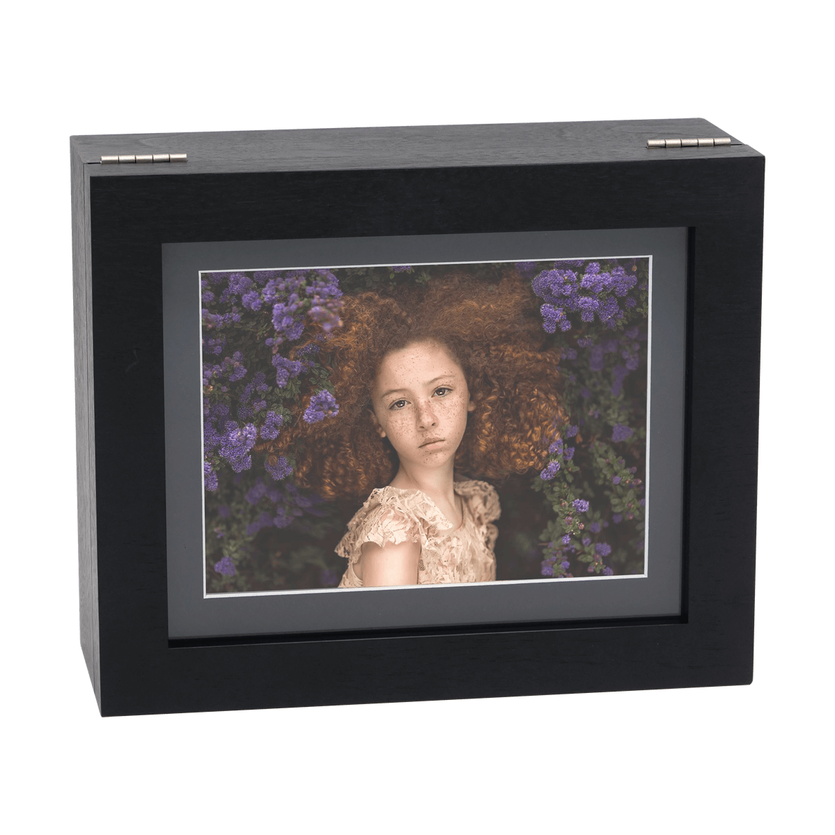 10x8 Black Wood Window Folio Box