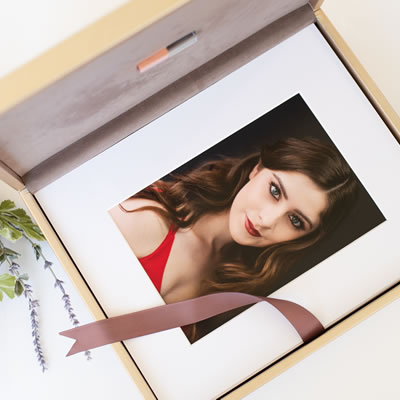 Champagne Metallic Folio Box