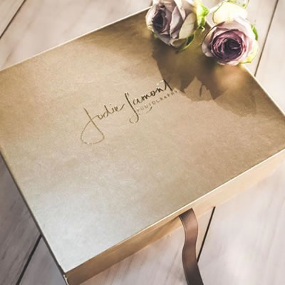 Branded Metallic Folio Box