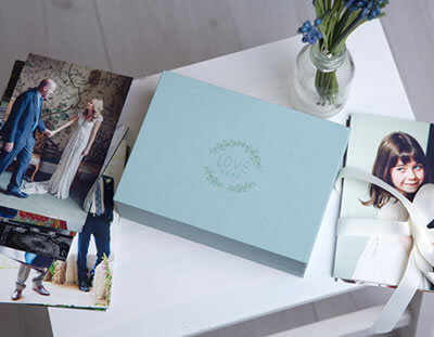 Premium Colours Duck Egg 6x4 Print Box with Laser Engraving
