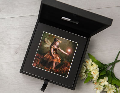 Premium Colours Black 8x8 Folio Box with USB