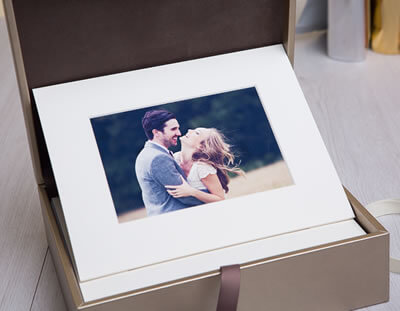 Matted Prints in a folio box for wedding and portrait photographers