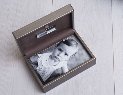 Premium Metallic Print Box with USB for photographers