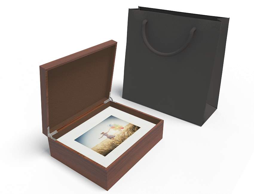 20 Image Wood Folio Box with Bag