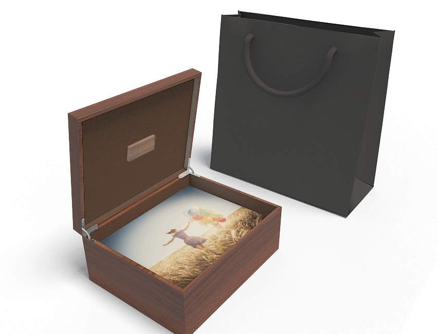 XL 8x10 Walnut Wood Folio Box