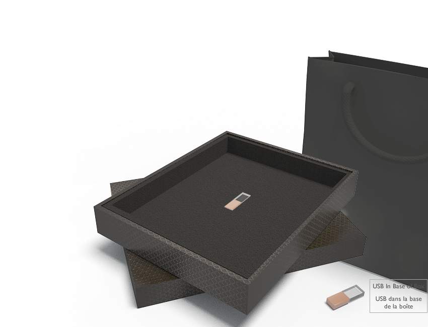 10 image folio black diamond box with rose gold usb no mats or prints