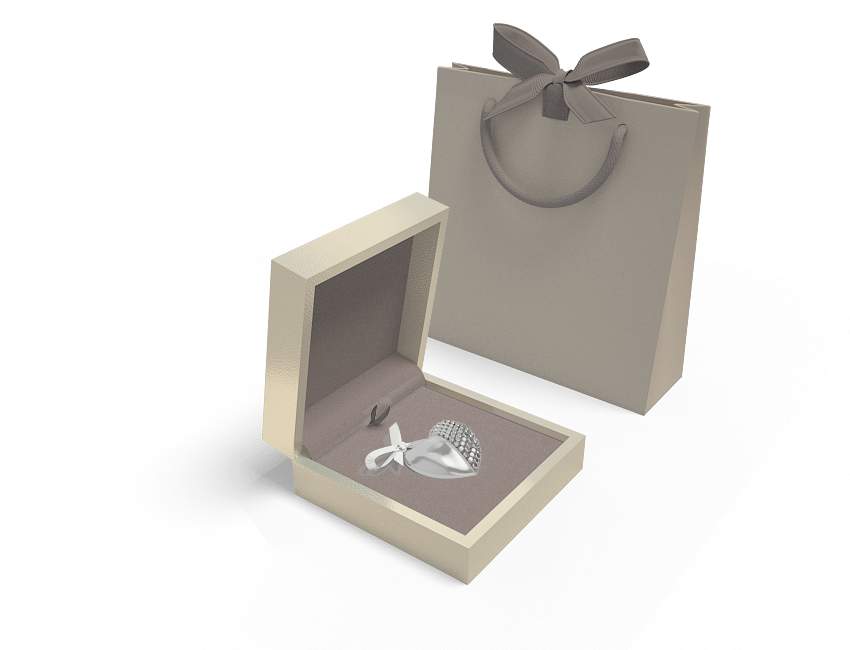 Champagne USB Box with Heart USB