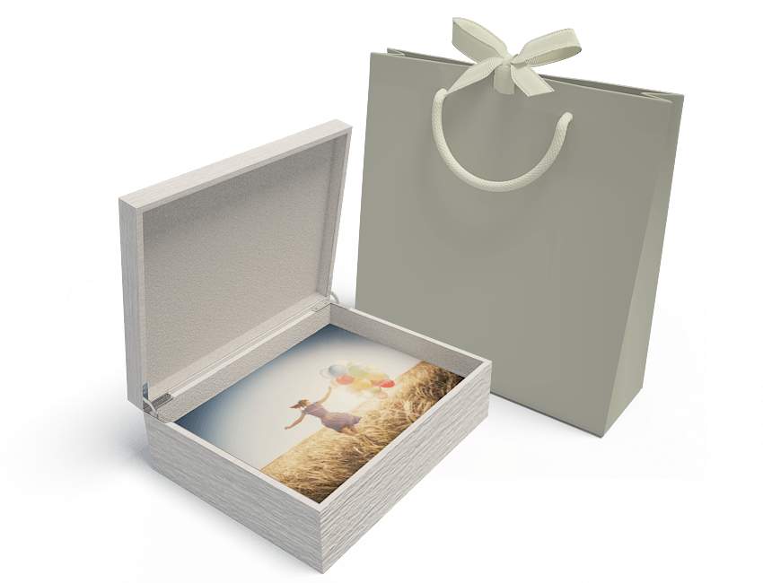 SAMPLE White Wood Box - Honeysuckle Photography Luxury Package