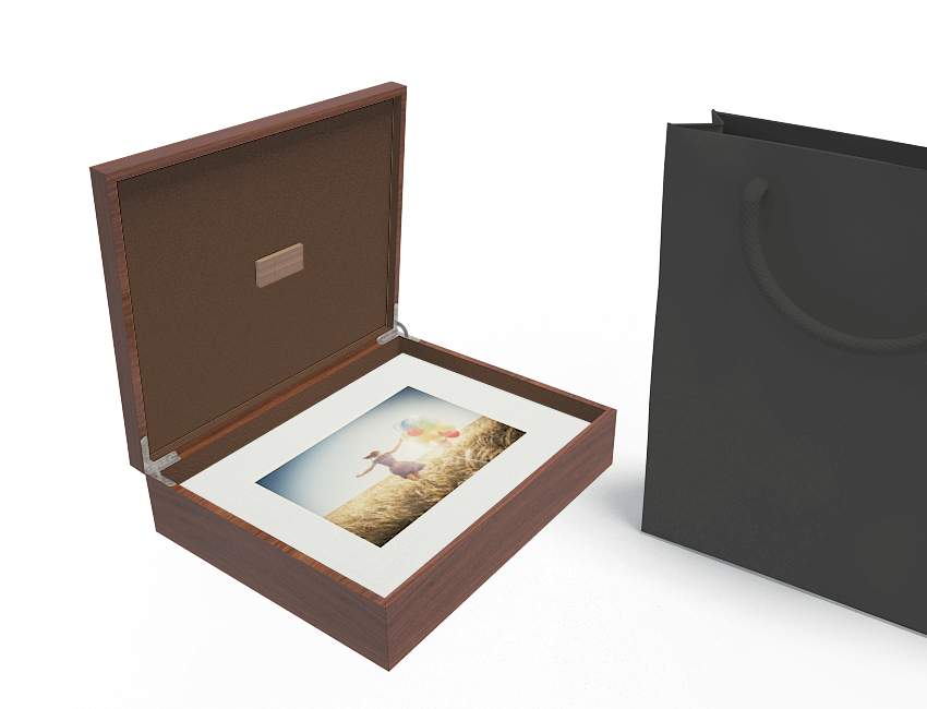 Reveal wooden box package