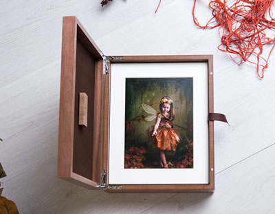 Luxury walnut folio box for photographers