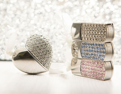 Jewelled Heart and Twist USB flash drives