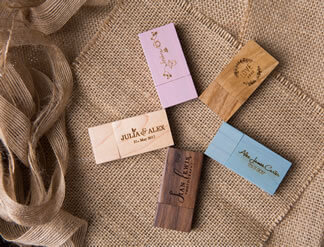 Natural wood USB flash drives