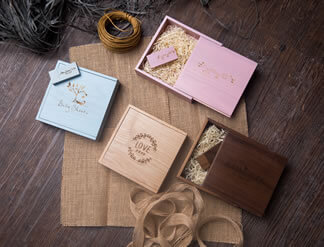 Natural wood USB flash drives